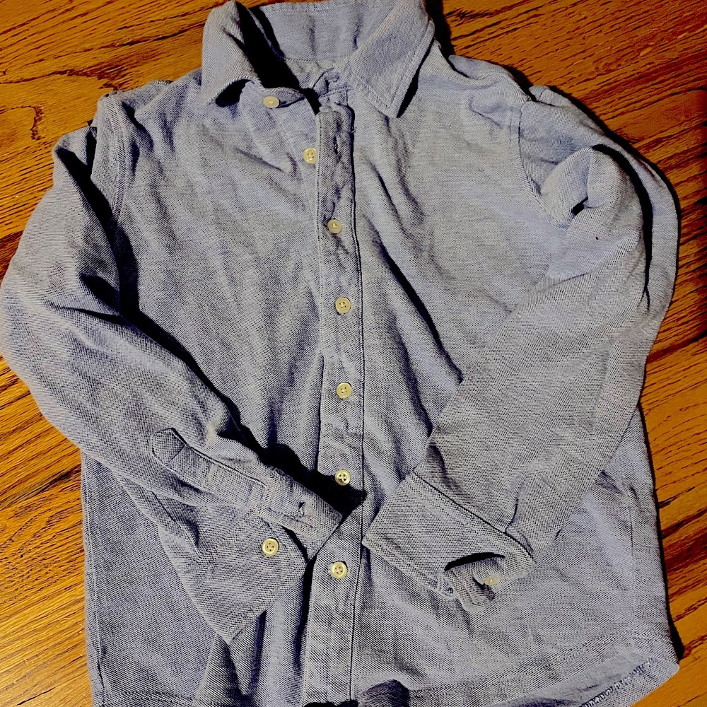 Primary blue button down dress shirt soft sz 8/9